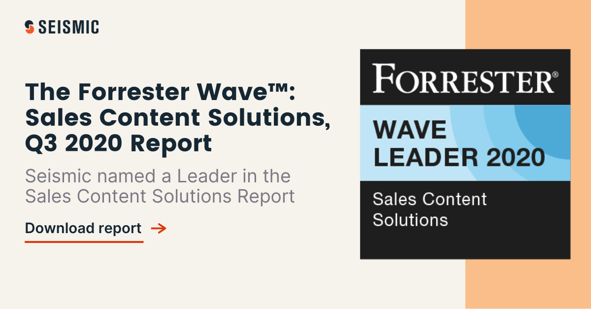 The Forrester Wave™: Sales Content Solutions, Q3 2020 Report